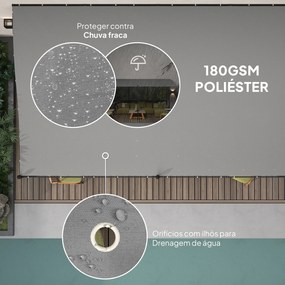 Pérgola de Parede 3x6 m com Telhado Inclinado Orifícios de Drenagem e Estrutura Metálica Cinzento Escuro