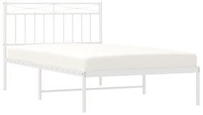 Estrutura de cama em metal com cabeceira 107x203 cm branco