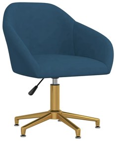 vidaXL Cadeira de escritório giratória veludo azul