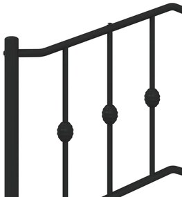 Estrutura de cama com cabeceira 90x200 cm metal preto