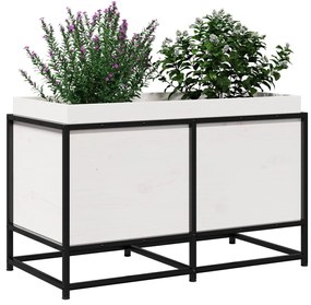 Vaso/floreira de jardim 80x40x50 cm madeira pinho maciça branco