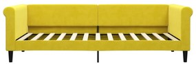Sofá-cama com gavetão e gavetas 90x200 cm veludo amarelo