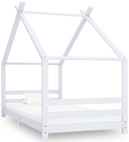 Estrutura de cama para crianças 90x200 cm pinho maciço branco