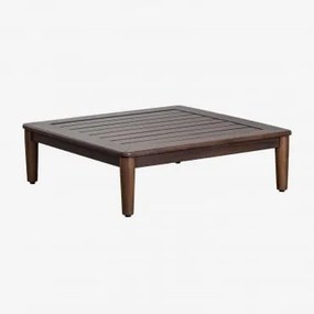 Mesa De Centro Para Jardim Quadrada 85x85 Cm Em Acácia Giulia Castanho-acácia Escuro - Sklum