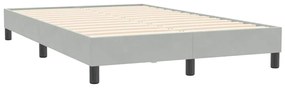 Cama boxspring c/ colchão 120x210 cm veludo cinzento-claro