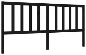 Estrutura de cama com cabeceira 200x200 cm madeira maciça preto