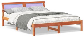 Estrutura da Cama Castanho-mel 140 x 200 cm Madeira de Pinheiro