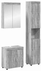 vidaXL Conjunto de Móveis para Banheiro com porta TULUM Cinza Sonoma