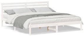 Estrutura da Cama com cabeceira Branco 180 x 200 cm