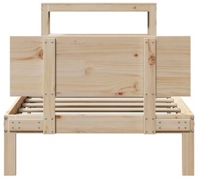 Estrutura de cama com cabeceira 75x190 cm pinho maciço