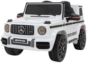 Carro elétrico para Crianças 12V Mercedes G63 Rodas de EVA, Assento de couro Branco