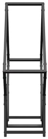 Suporte para lenha 80x25x80 cm aço laminado a frio preto