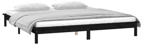 Estrutura de cama com LEDs 200x200 cm madeira maciça preto