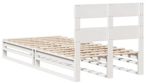 Cama sem colchão 90x190 cm madeira de pinho maciça branco