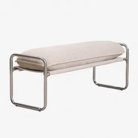 Banco 110 Cm Estofado Matilda Bouclé Cores Naturais - Sklum