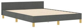 Cama vidaXL Cinza Escuro 140x190 cm Tecido