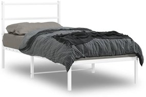 Estrutura de cama com cabeceira 90x200 cm metal branco