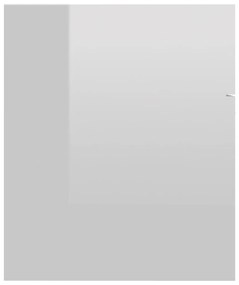 Armário lavatório 60x38,5x46 cm contraplacado branco brilhante