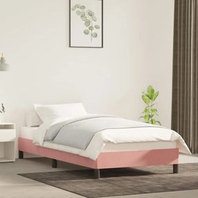 346951 vidaXL Estrutura de cama 90x190 cm veludo rosa