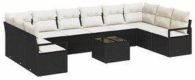 Conjunto de Sofá de Jardim de 10 Peças com Almofadas de Rattan Sintéti