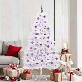 vidaXL Árvore de Natal Articulada Artificial Branco 180 cm PVC e Aço