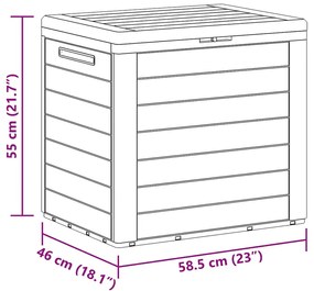 Caixa arrumação p/ jardim 58,5x46x55 cm polipropileno castanho