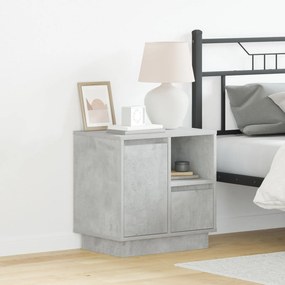 Cômodas de Cabeceira com LED 2 pcs Cinza Concreto 50x34,5x50 cm