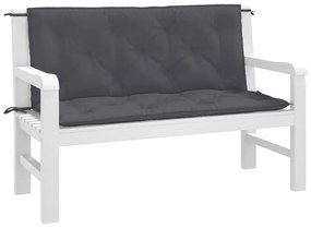 Almofadões banco jardim 2pcs 120x50x7cm tecido oxford antracite