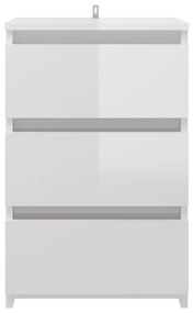 Mesas cabeceira 2 pcs derivados de madeira branco brilhante