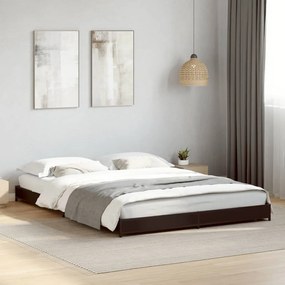 Estrutura de cama 120x190 cm derivados de madeira/metal preto