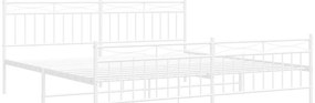 Estrutura de cama com cabeceira e pés 193x203 cm metal branco