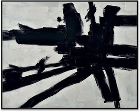 Tela pintada à mão com moldura em madeira Omaggio A Kline