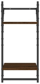 6 pcs prateleiras parede derivados de madeira carvalho castanho