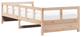 Sofá-cama com colchão 90x200 cm madeira de pinho maciça