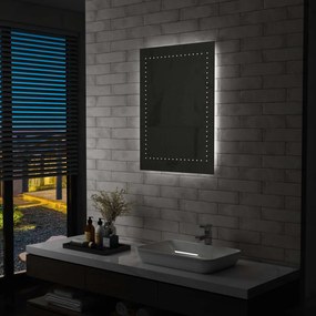 144712 vidaXL Espelho de parede LED para casa de banho 60x80 cm