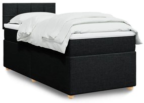 vidaXL Cama com molas/colchão 90x190 cm tecido preto