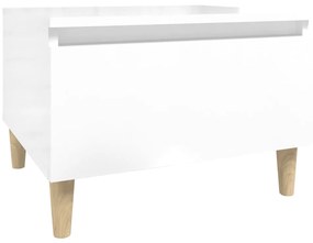 Mesas de apoio 2 pcs 50x46x35cm deriv. madeira branco brilhante