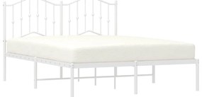 Estrutura de cama com cabeceira 150x200 cm metal branco