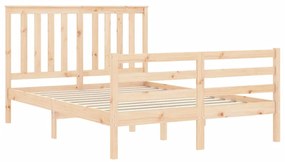 Estrutura de cama com cabeceira 120x200 cmmadeira maciça