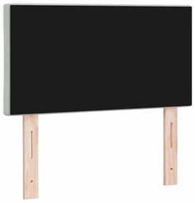 Cabeceira Cinza Claro com Design de Diamante da – 80cm de Veludo