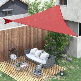 Toldo vela retangular 4x6 m, tecido para exterior com proteção UV, 185 g/m² de HDPE, para jardim, terraço, pátio, piscina e varanda, em tijolo e terra