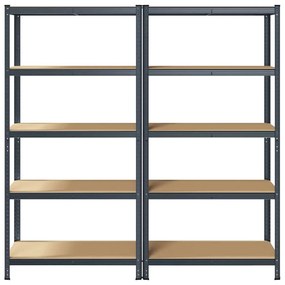 Prateleiras de armazenamento de 5 camadas 2 pcs aço antracite