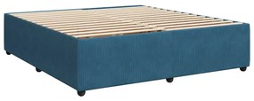 Cama com molas/colchão 200x200 cm veludo azul