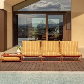 Conjunto De Jardim Com Sofá Modular De 3 Peças E Mesa Auxiliar Conversível Amaro Amarelo Mel - Vermelho Argila - Sklum
