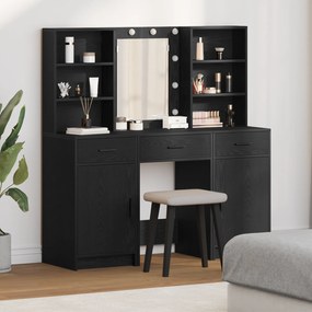 Conjunto de Touador de 3 Peças vidaXL Preto em Madeira Revestida