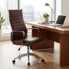 Cadeira de escritório Kolumbus em couro sintético Vermelho Bordô