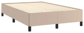 Cama boxspring c/ colchão 120x190cm couro artificial cappuccino