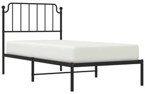 Estrutura de cama com cabeceira 90x190 cm metal preto