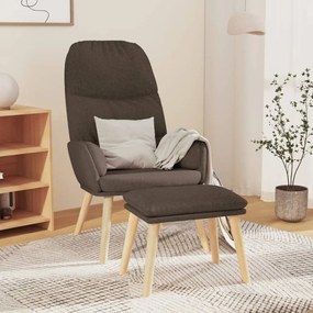 3097351 vidaXL Cadeira de descanso com banco tecido cinzento-acastanhado