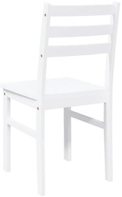Cadeiras de jantar 2 pcs madeira de seringueira maciça branco